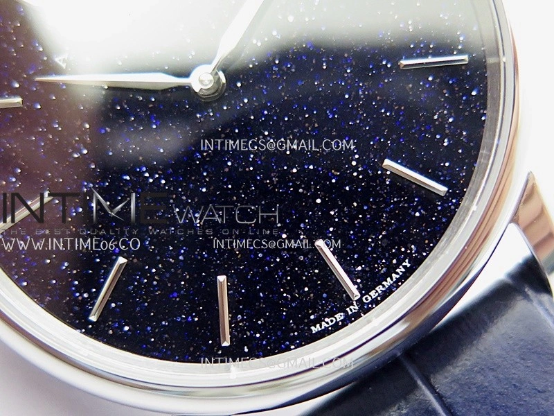 Saxonia Thin 211.026 SS SVF Best Edition Blue Star Dust Dial On Blue Leather Strap A2892